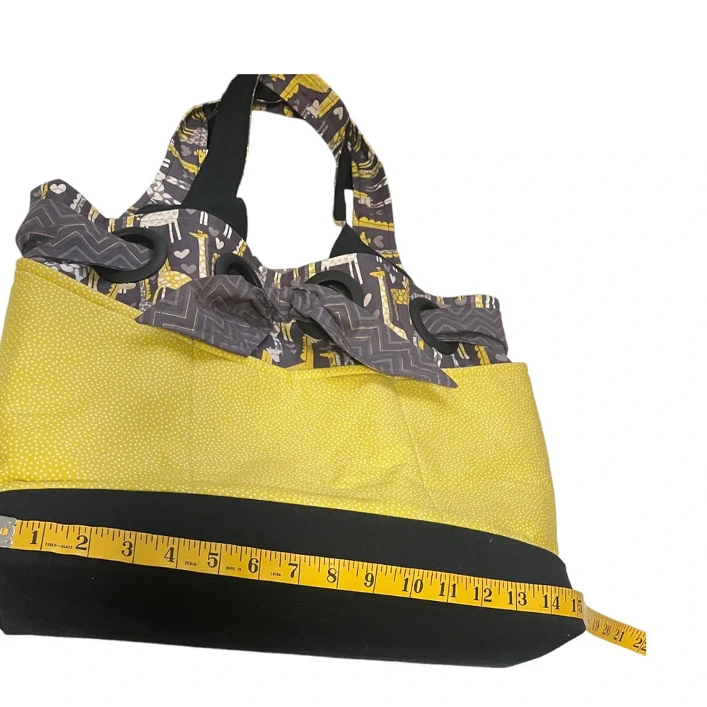 NEW Giraffe Print Dipper Bag Tote, Unique, Handmade, Pockets, Quilted